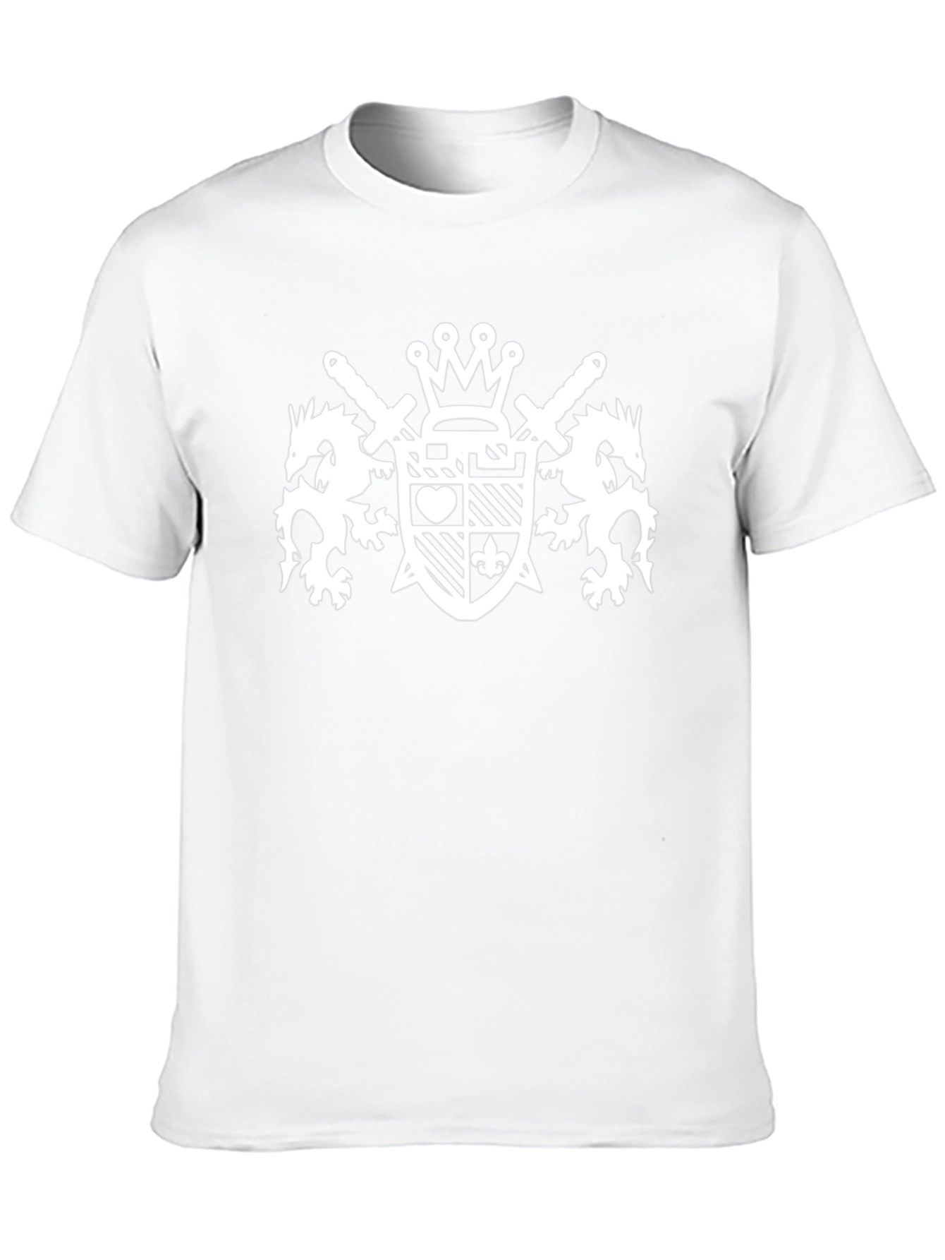 Black T-Shirt with White Crest Graphic