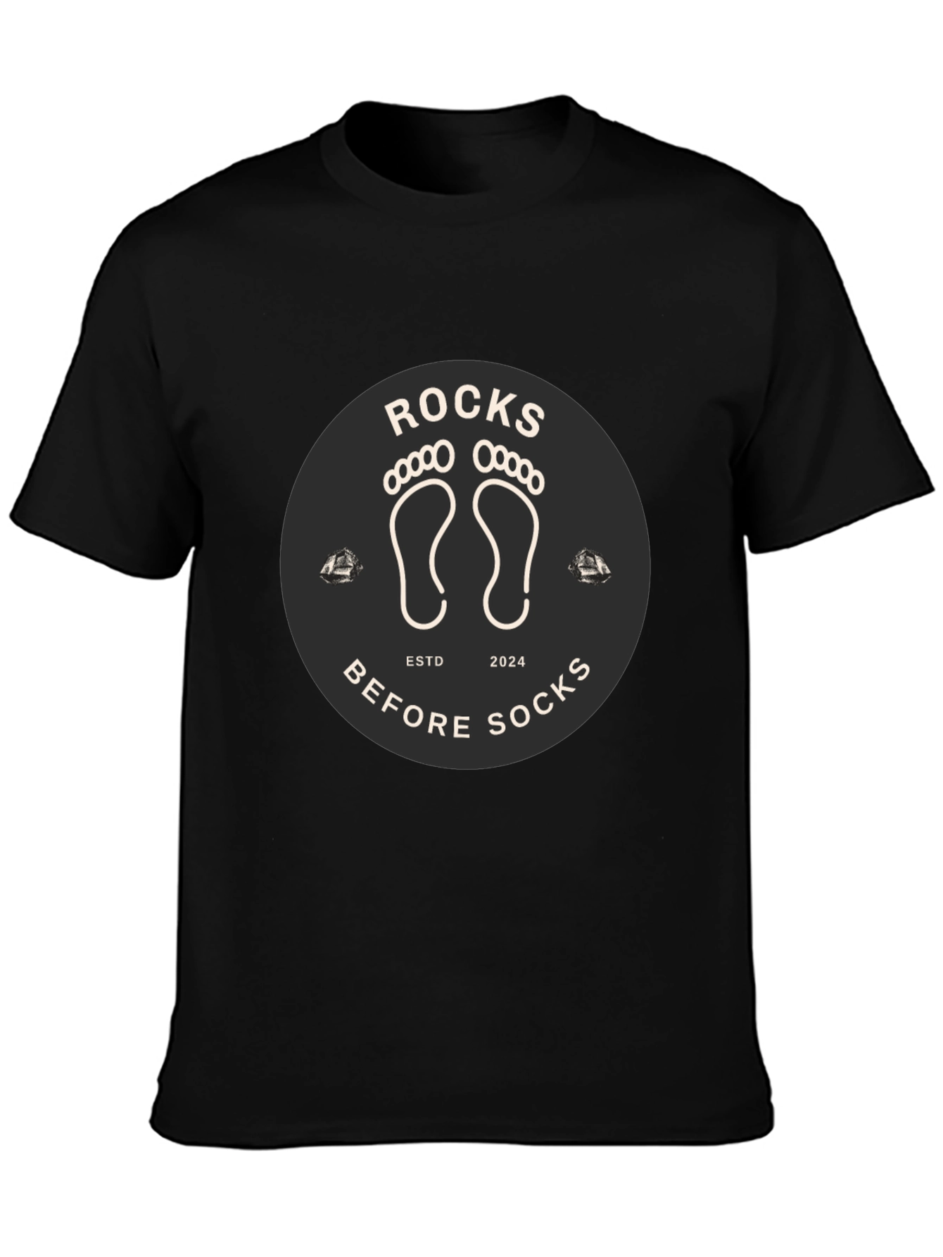 Rocks Before Socks Black Graphic Tee