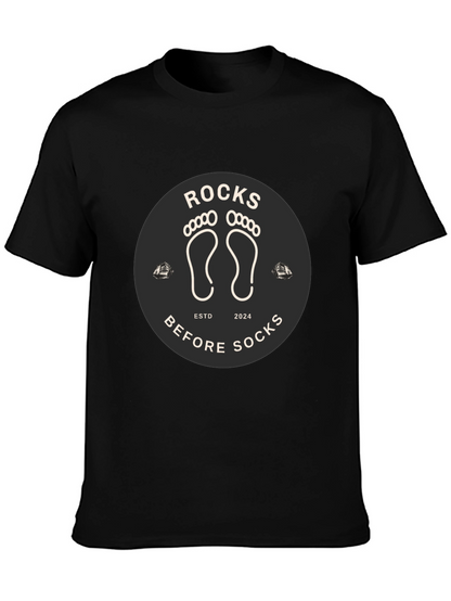 Rocks Before Socks Black Graphic Tee