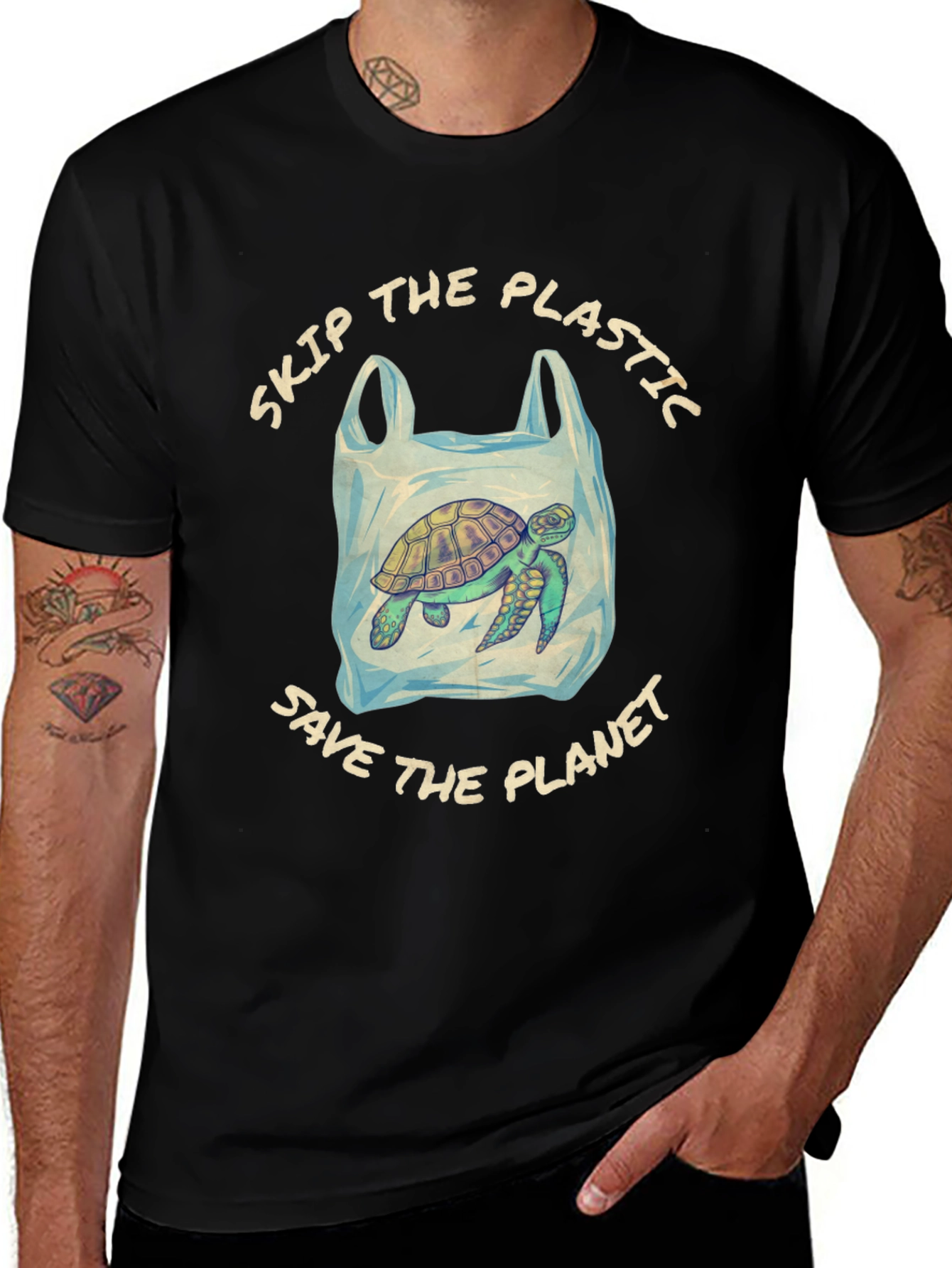 Eco-Friendly Turtle Tee: Skip Plastic Save the Planet