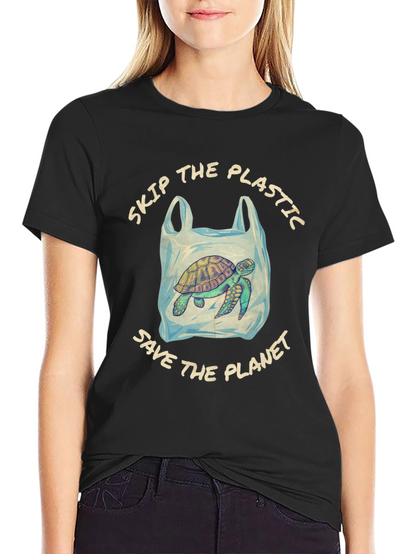 Eco-Friendly Turtle Tee: Skip Plastic Save the Planet