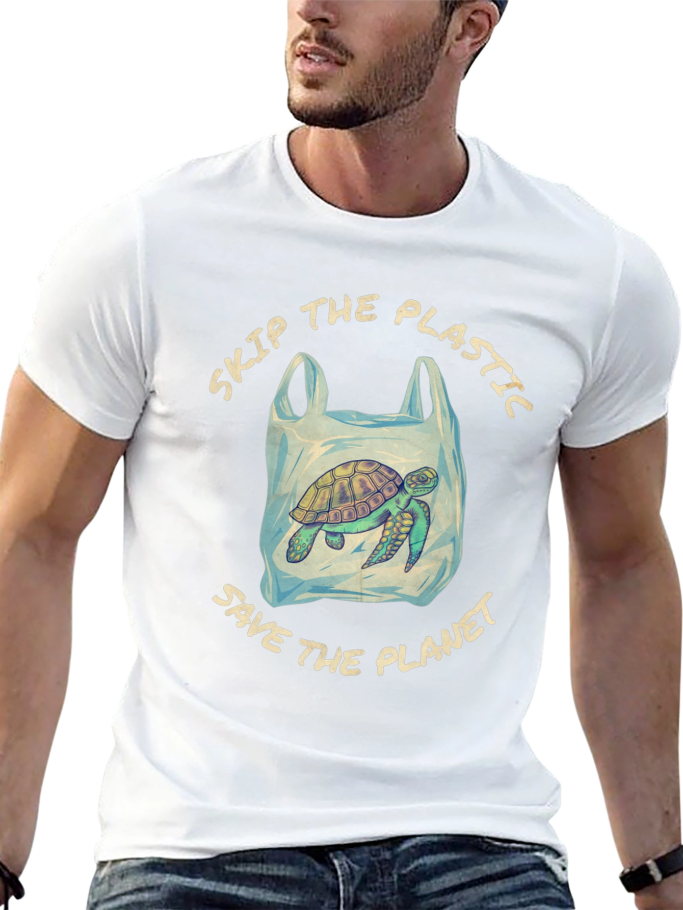 Eco-Friendly Turtle Tee: Skip Plastic Save the Planet
