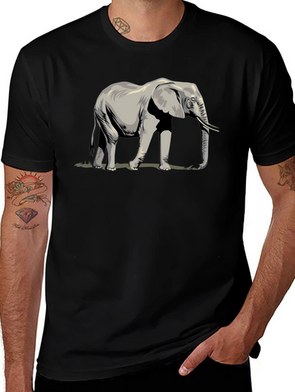 Elephant Graphic Tee - Black Casual T-Shirt
