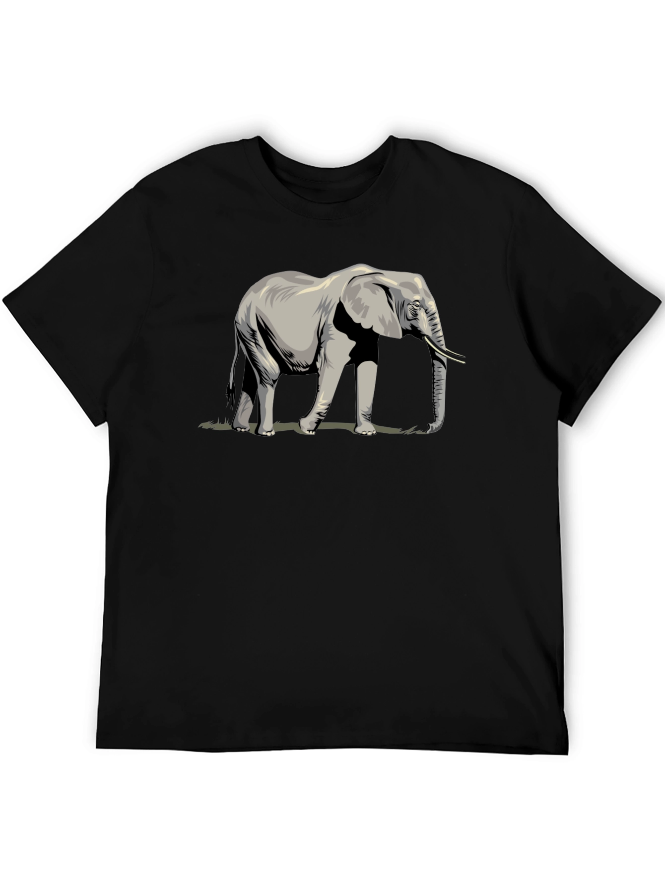 Elephant Graphic Tee - Black Casual T-Shirt