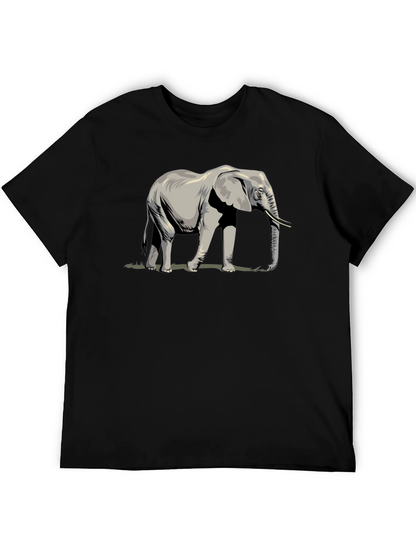 Elephant Graphic Tee - Black Casual T-Shirt