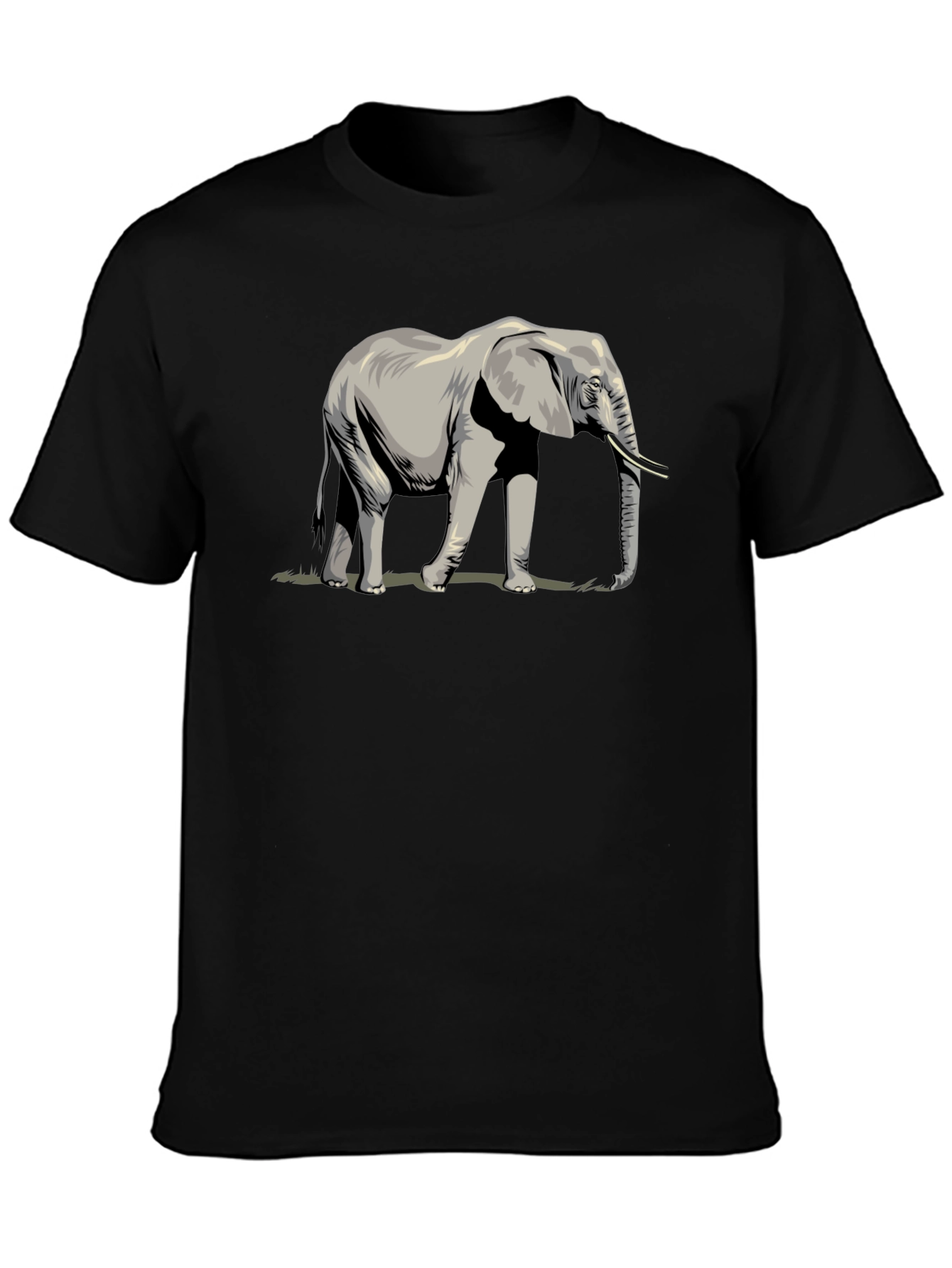 Elephant Graphic Tee - Black Casual T-Shirt
