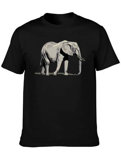 Elephant Graphic Tee - Black Casual T-Shirt