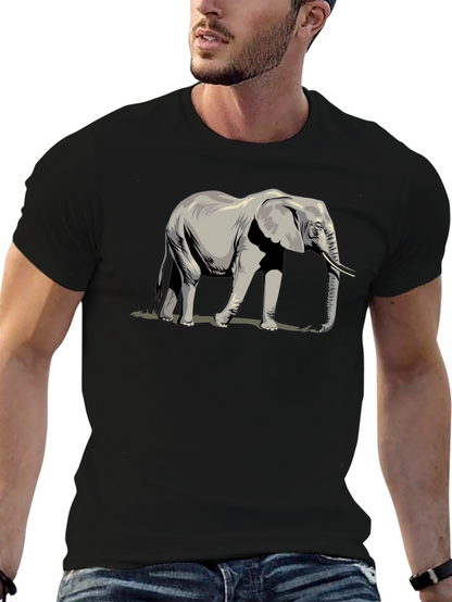 Elephant Graphic Tee - Black Casual T-Shirt