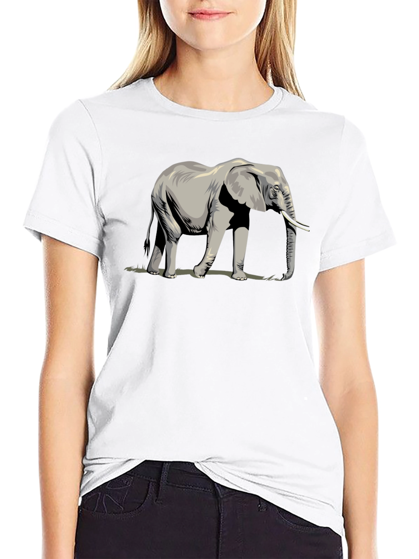 Elephant Graphic Tee - Black Casual T-Shirt