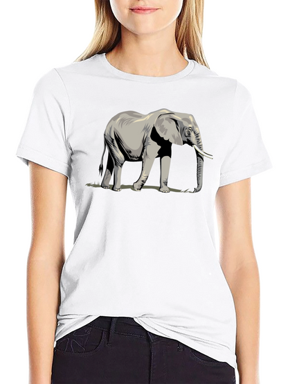 Elephant Graphic Tee - Black Casual T-Shirt