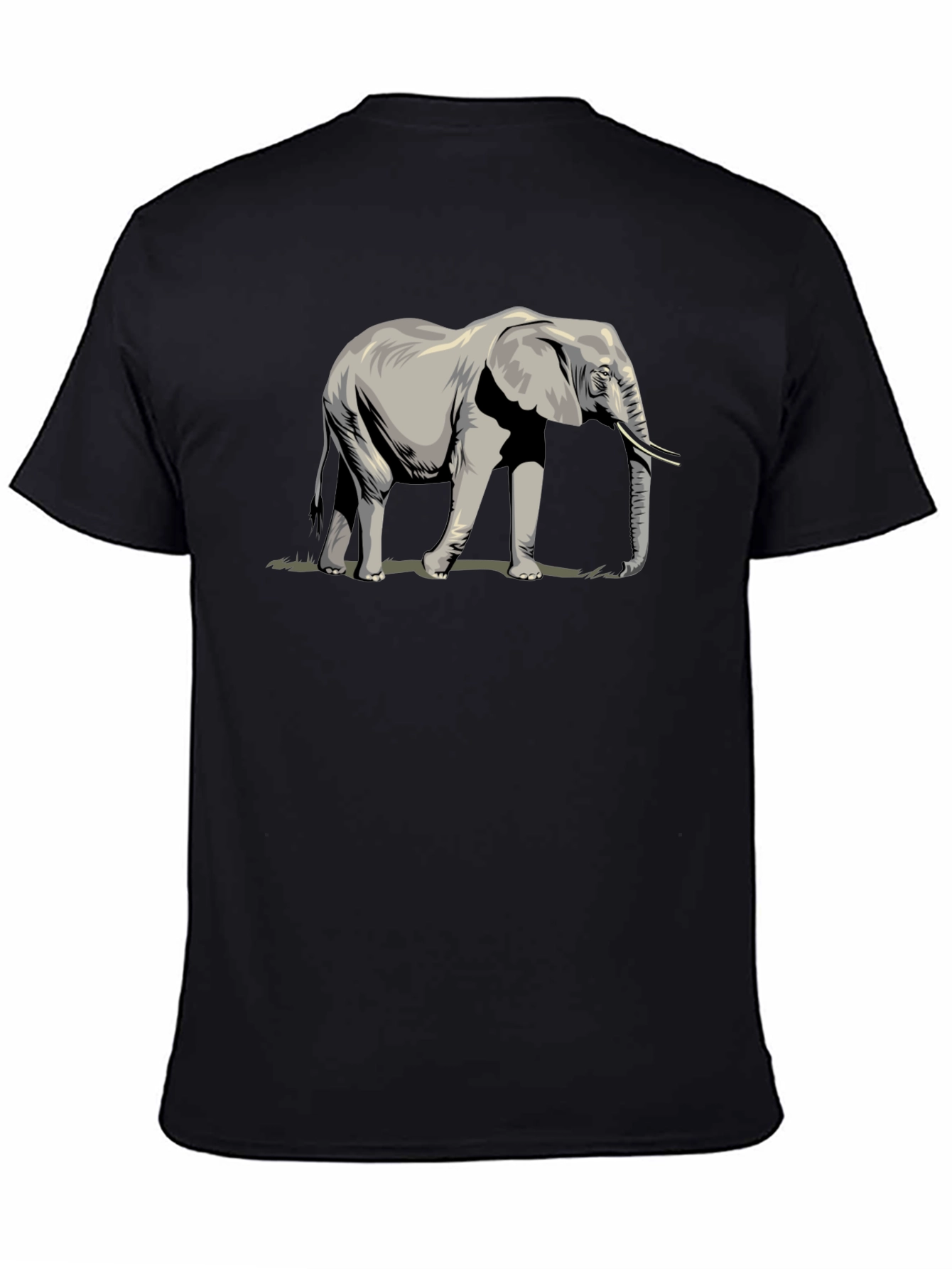 Elephant Graphic Tee - Black Casual T-Shirt