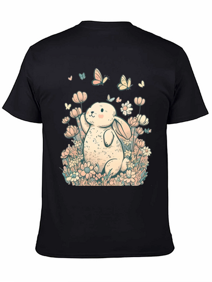Cute Bunny Floral Graphic T-Shirt