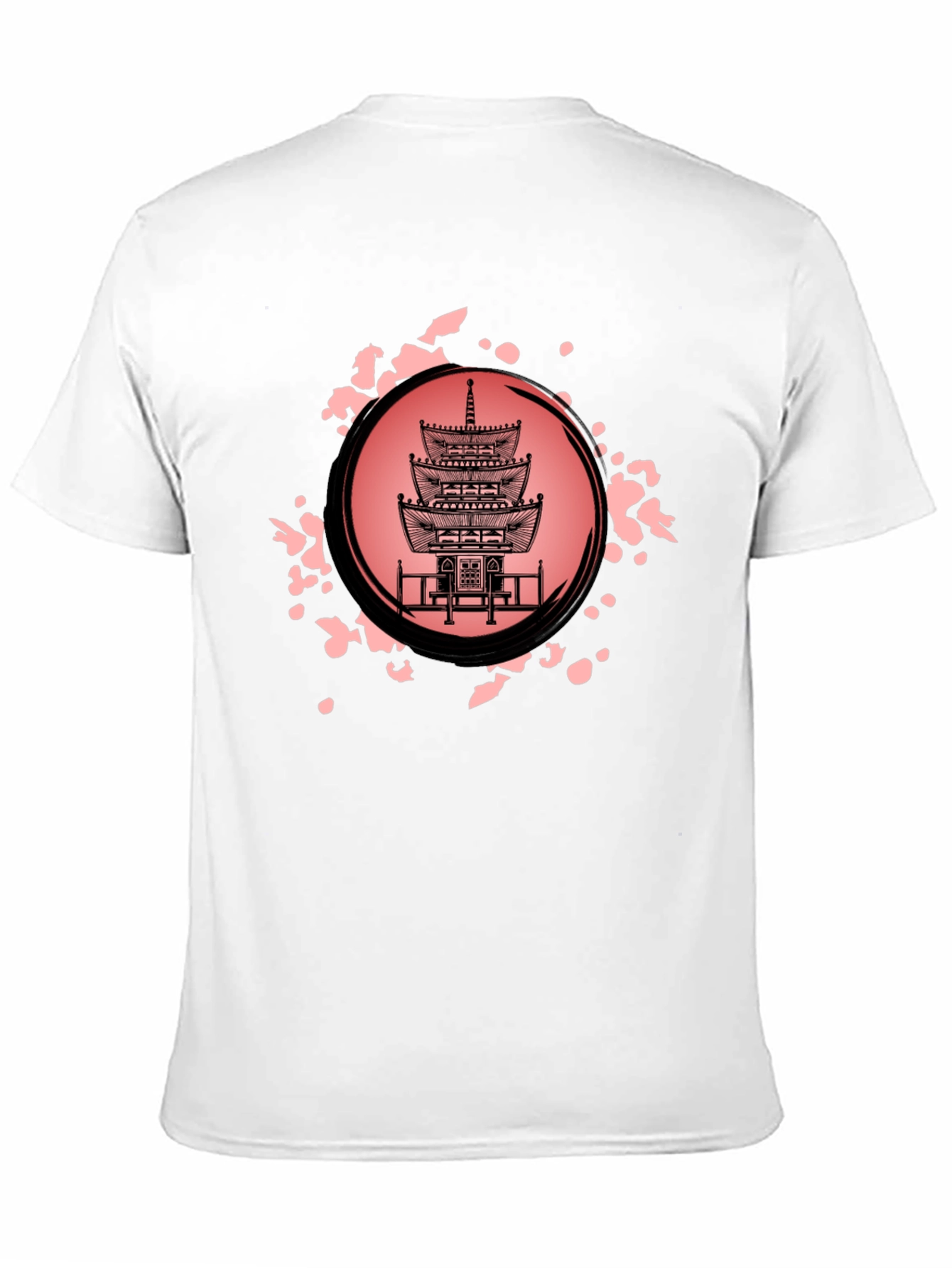 Pagoda Print Black T-Shirt for Men
