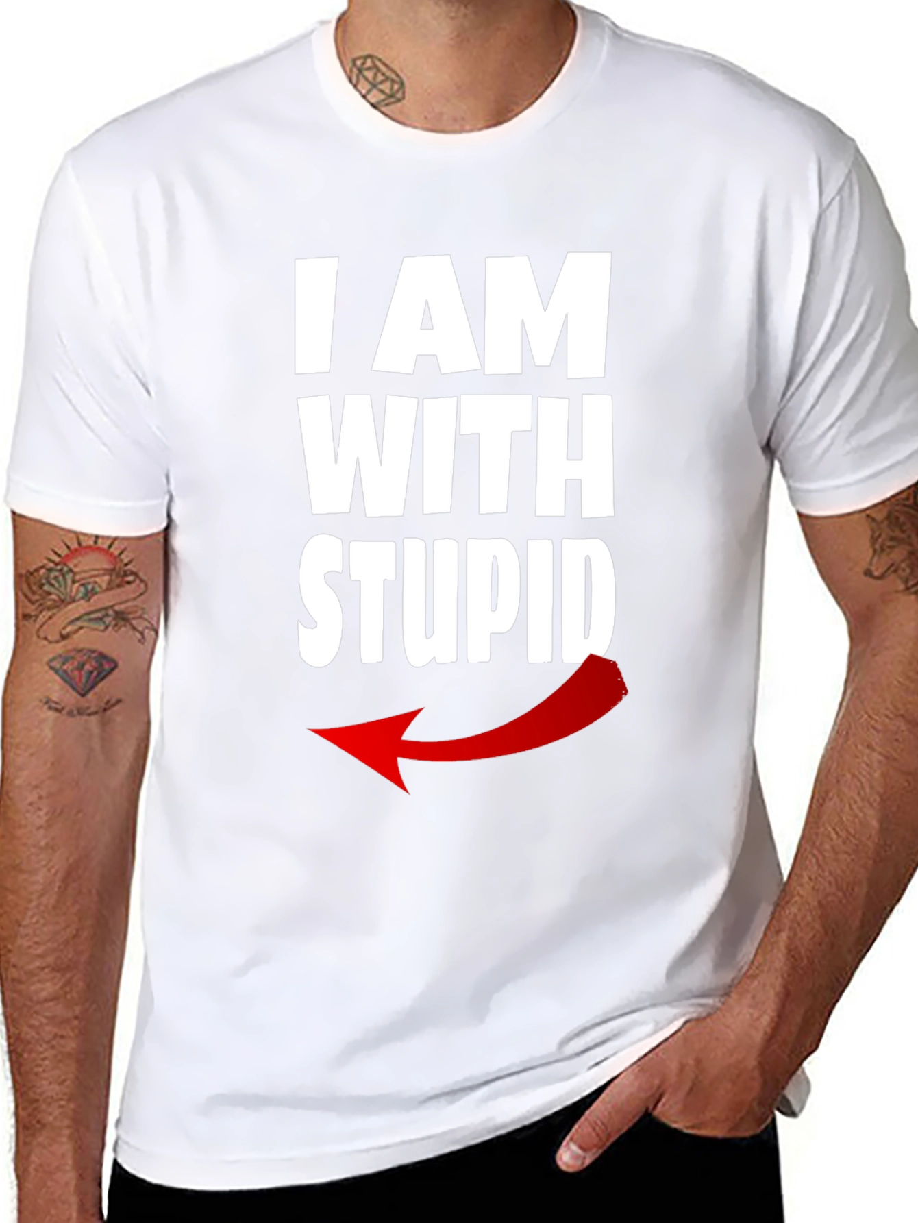 I AM WITH STUPID Graphic T-Shirt