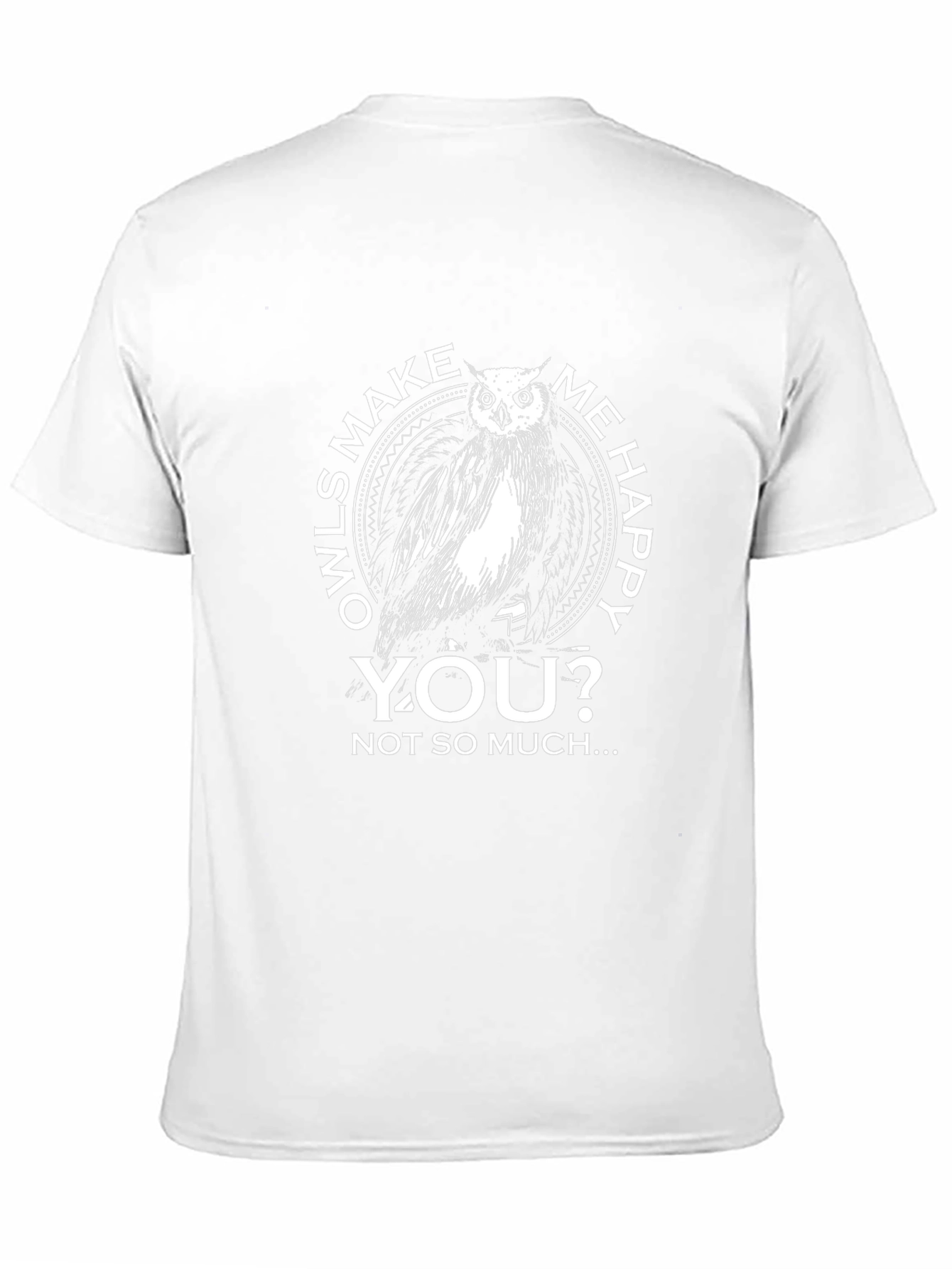 Owls Make Me Happy Mens Black Graphic Tee