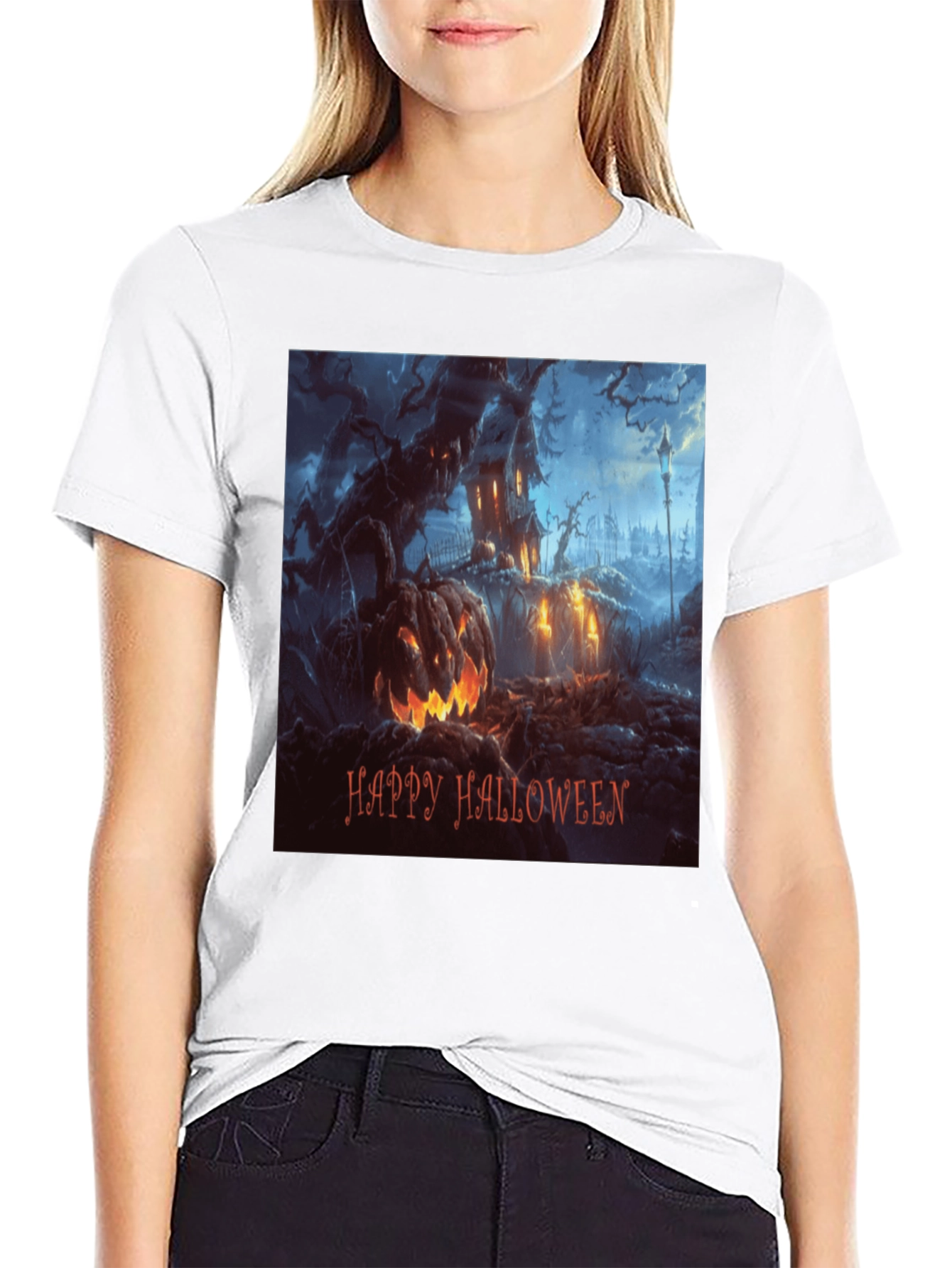 Happy Halloween T-Shirt Spooky Pumpkin Design