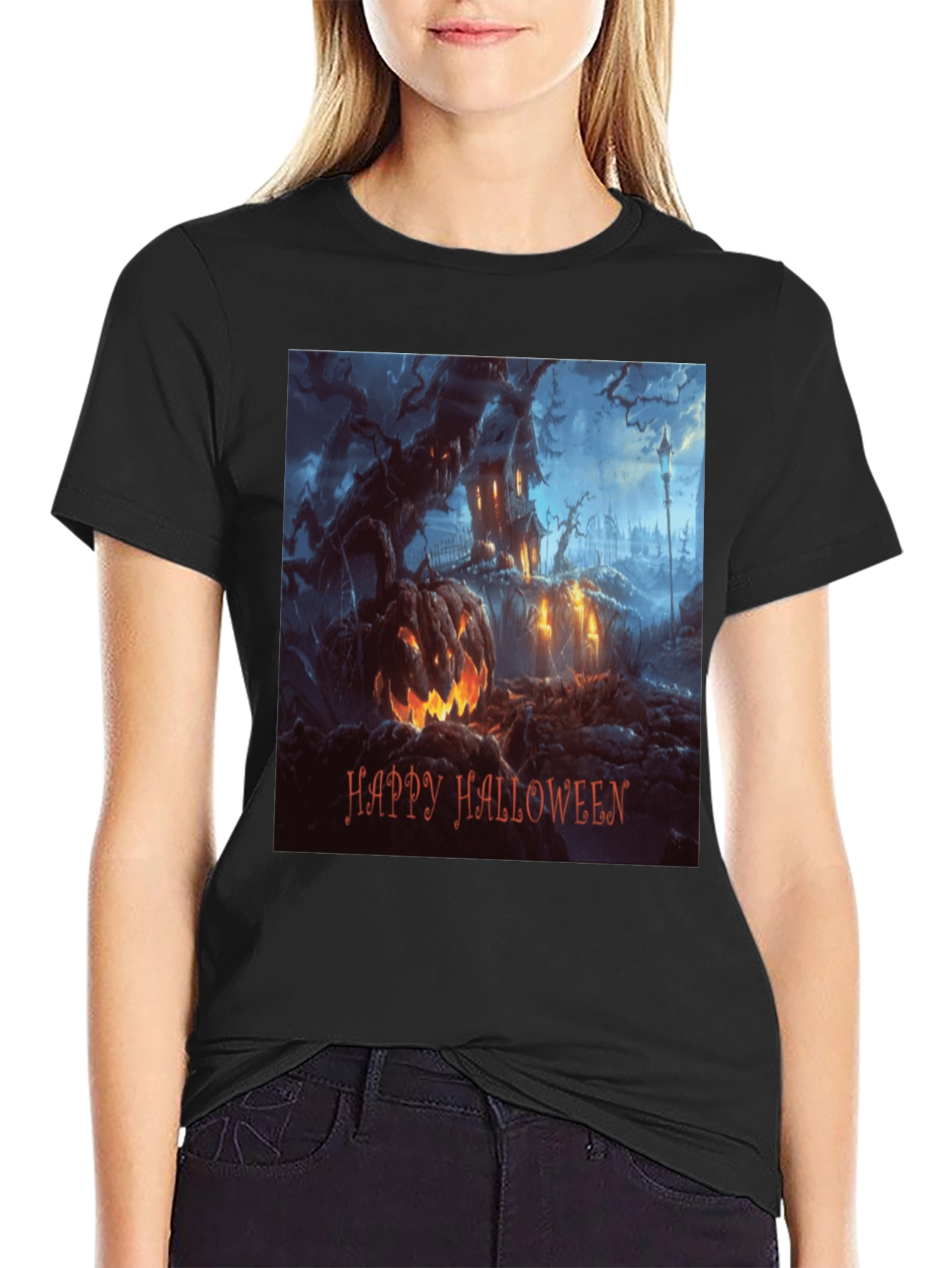 Happy Halloween T-Shirt Spooky Pumpkin Design