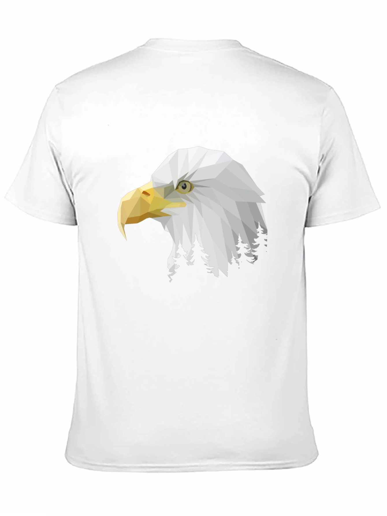 Geometric Eagle Head Graphic Print Black T-Shirt