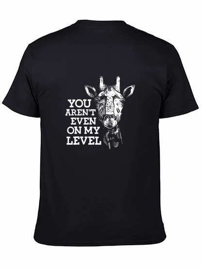 Giraffe Level Mens Black Graphic Tee