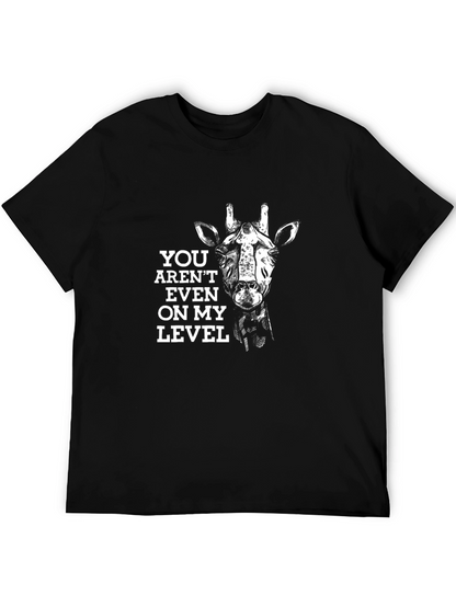 Giraffe Level Mens Black Graphic Tee