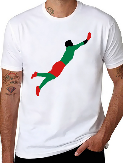 Goalkeeper Dive Graphic T-Shirt - Black