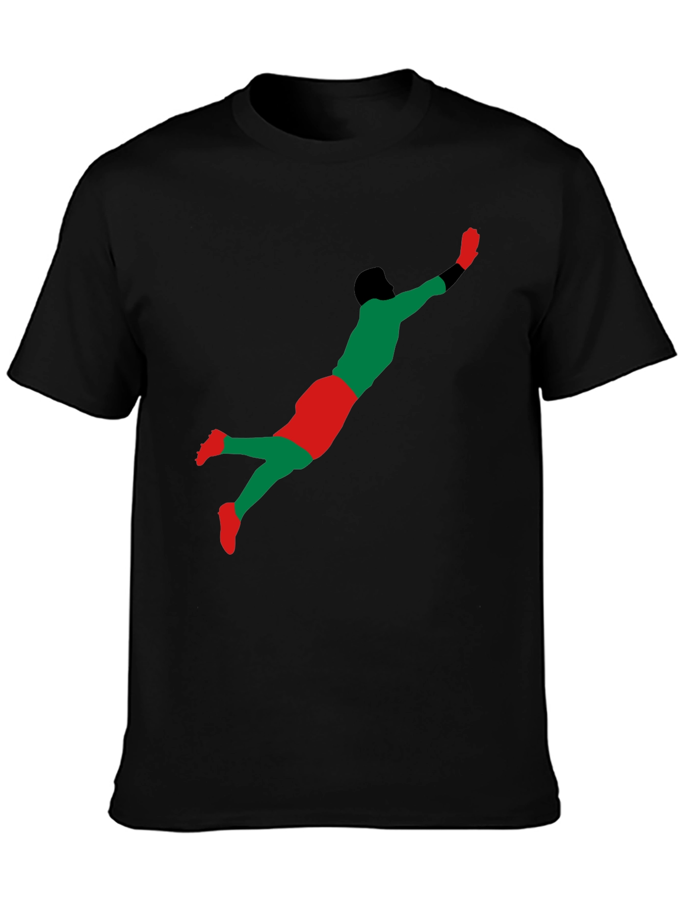 Goalkeeper Dive Graphic T-Shirt - Black
