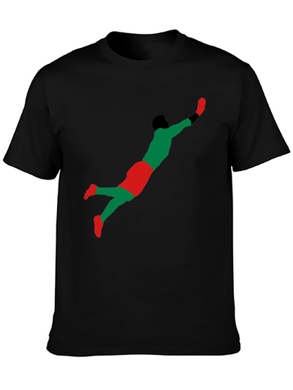 Goalkeeper Dive Graphic T-Shirt - Black