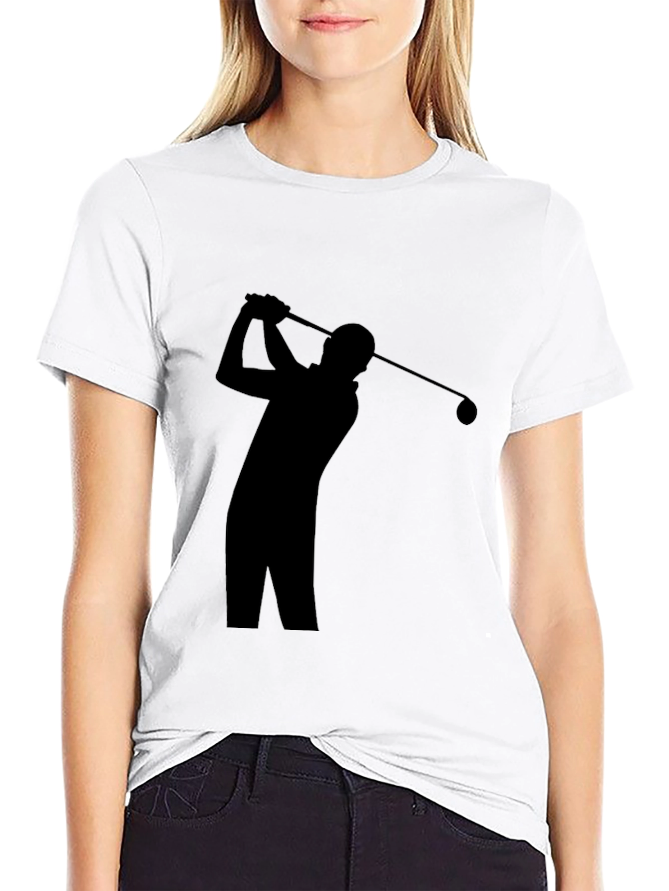 Golf Silhouette T-Shirt - Black Cotton Tee