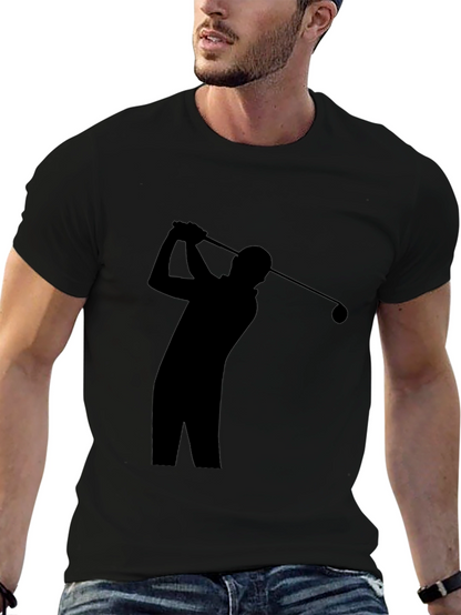 Golf Silhouette T-Shirt - Black Cotton Tee