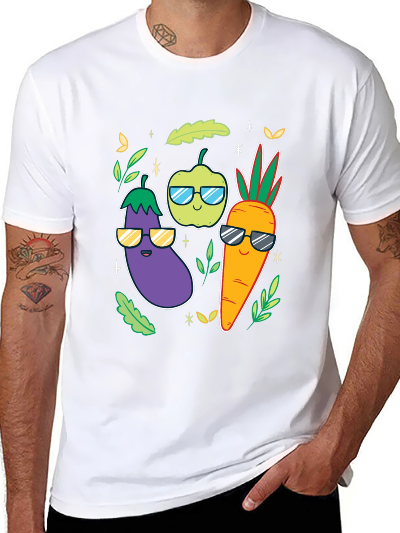 Cool Veggies Black T-Shirt