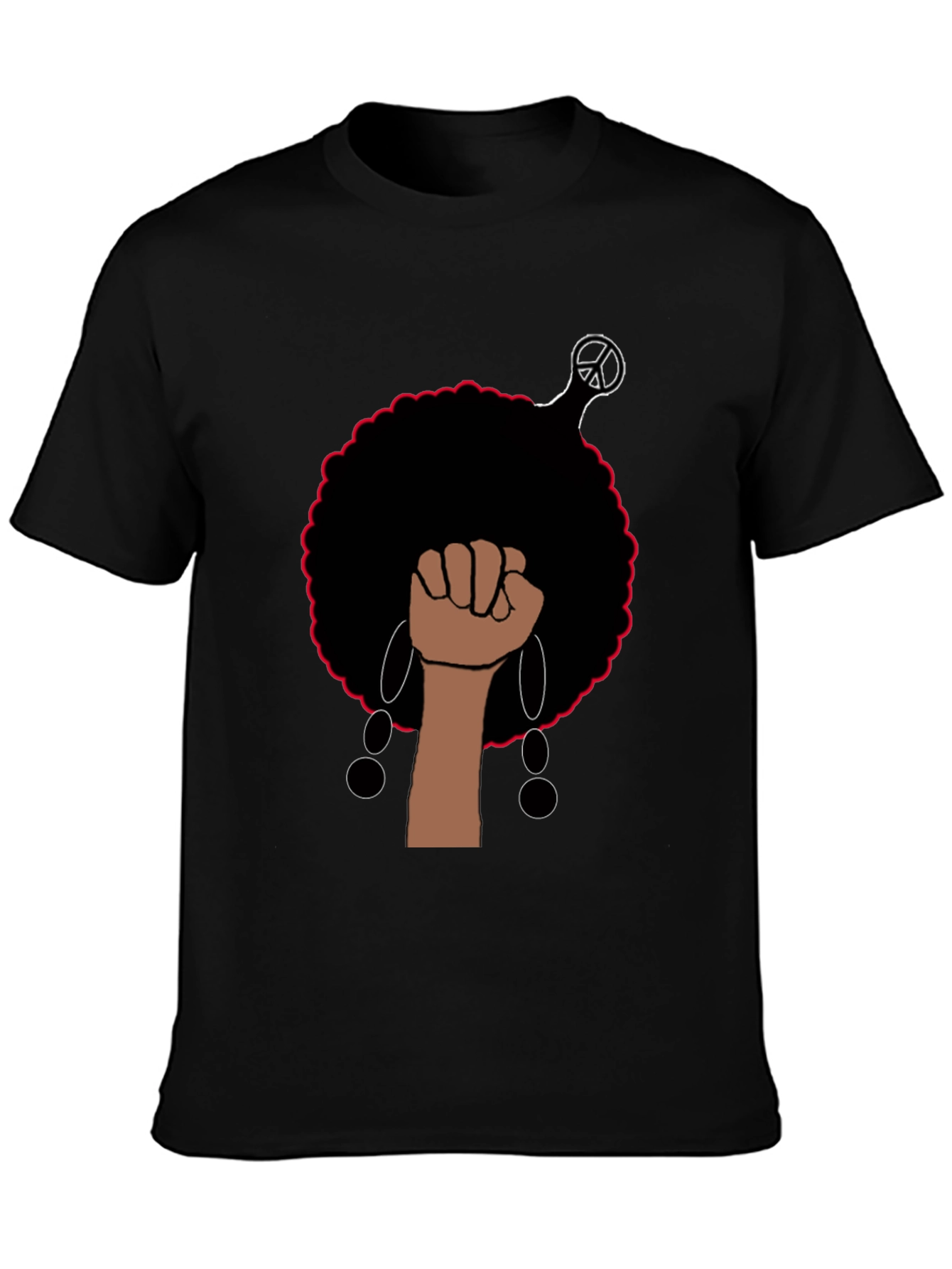 Empowered Afro Fist Graphic Tee - Black
