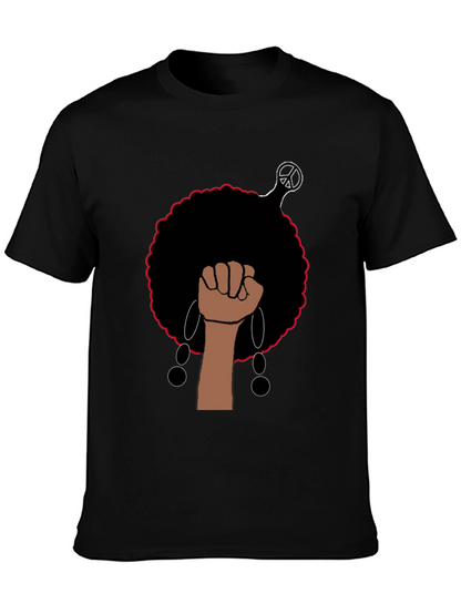 Empowered Afro Fist Graphic Tee - Black