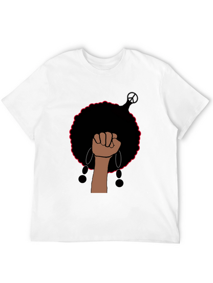Empowered Afro Fist Graphic Tee - Black