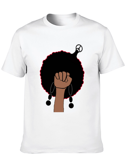 Empowered Afro Fist Graphic Tee - Black