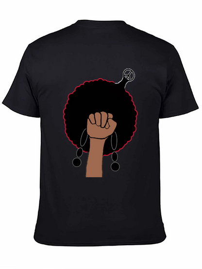Empowered Afro Fist Graphic Tee - Black