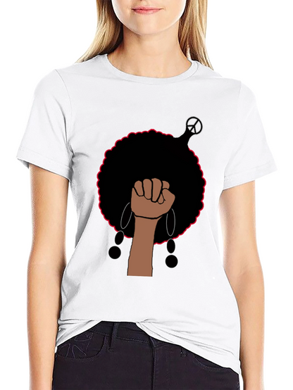 Empowered Afro Fist Graphic Tee - Black