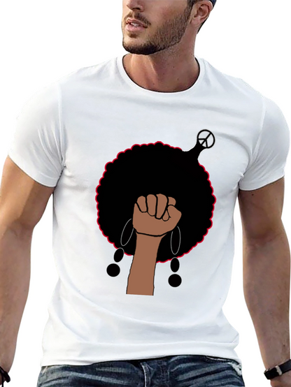 Empowered Afro Fist Graphic Tee - Black
