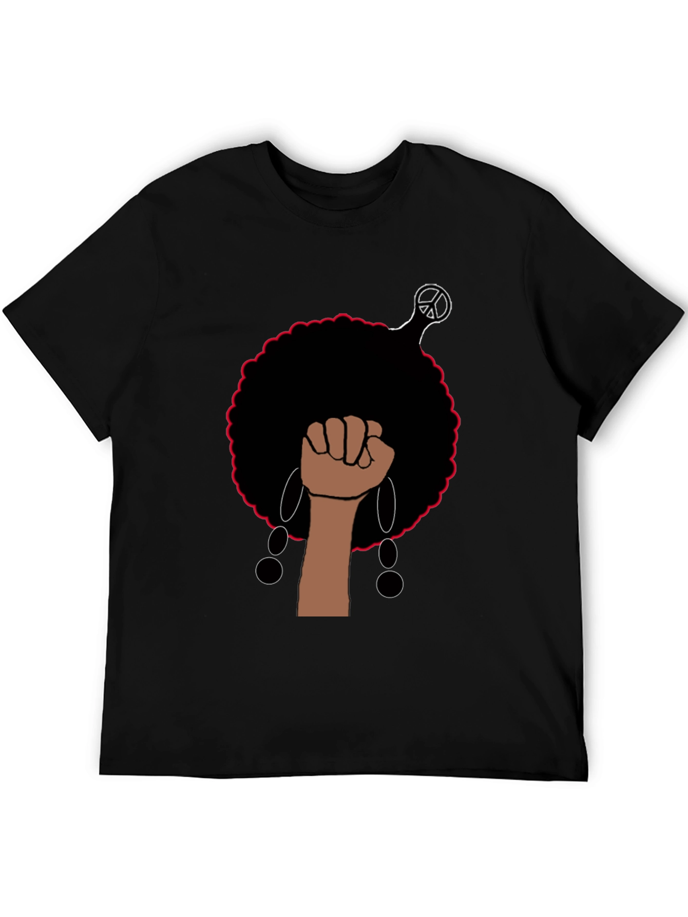 Empowered Afro Fist Graphic Tee - Black