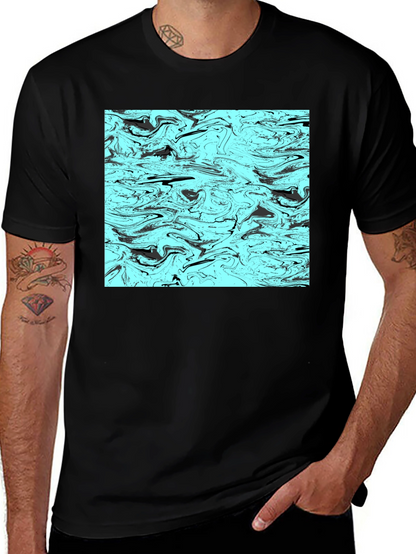 Abstract Swirl Graphic Tee - Mens Black T-Shirt
