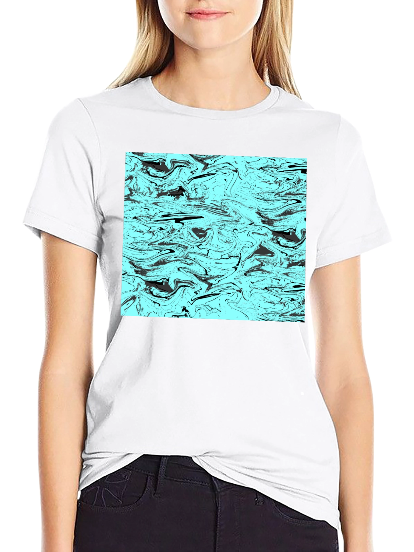 Abstract Swirl Graphic Tee - Mens Black T-Shirt