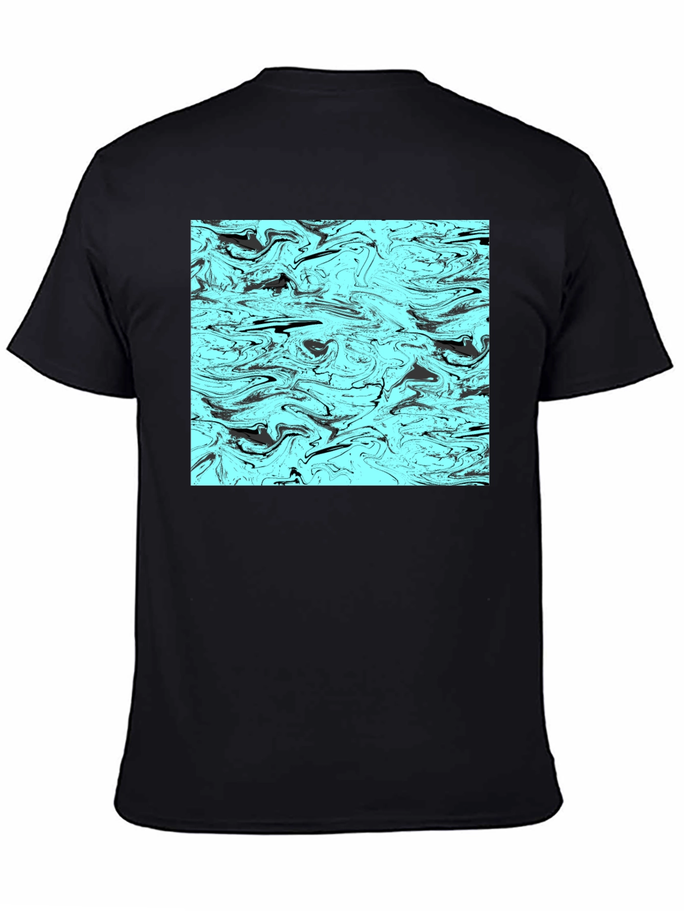 Abstract Swirl Graphic Tee - Mens Black T-Shirt