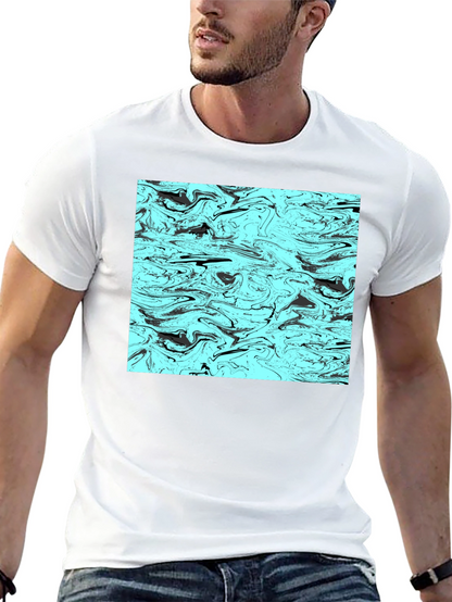 Abstract Swirl Graphic Tee - Mens Black T-Shirt