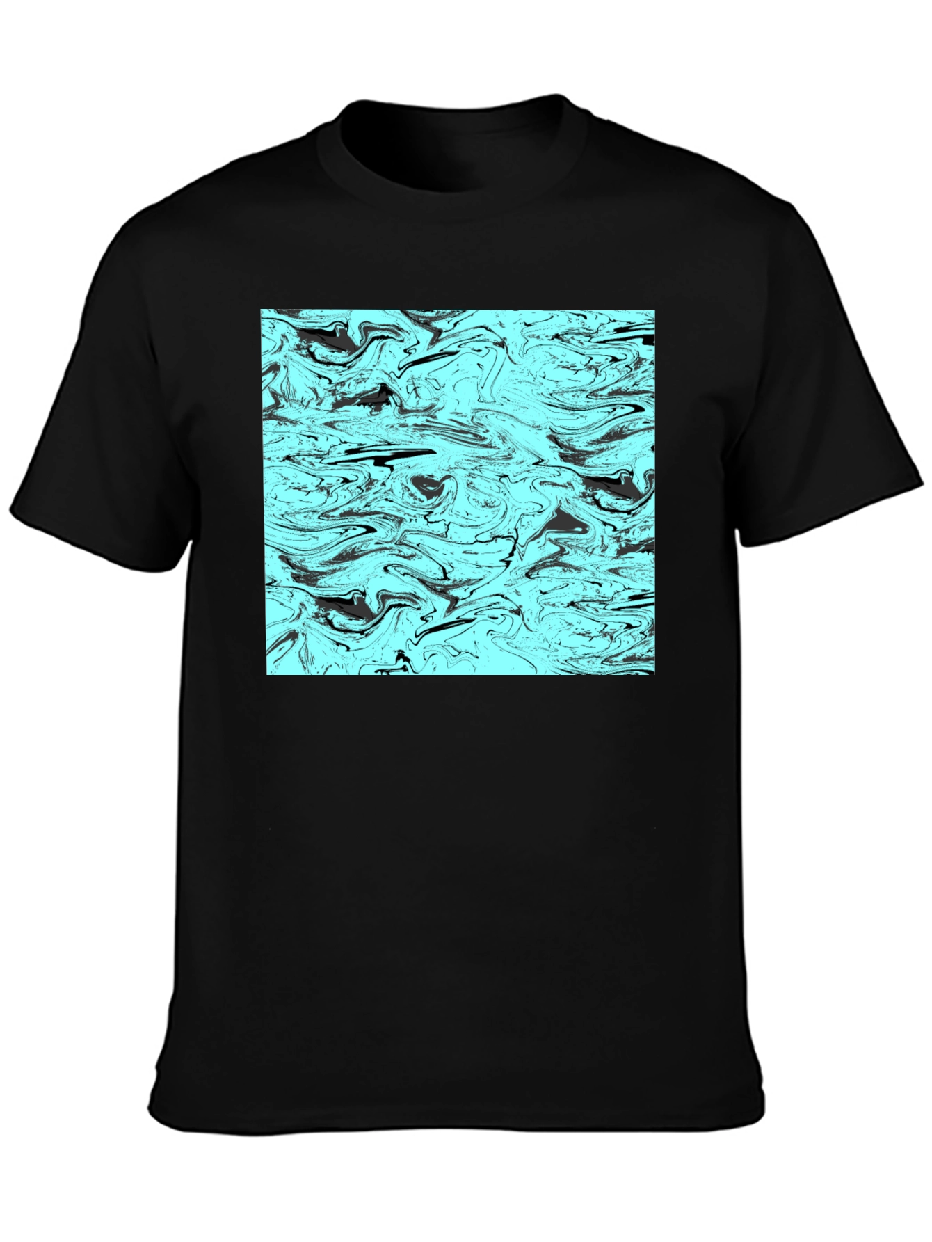 Abstract Swirl Graphic Tee - Mens Black T-Shirt