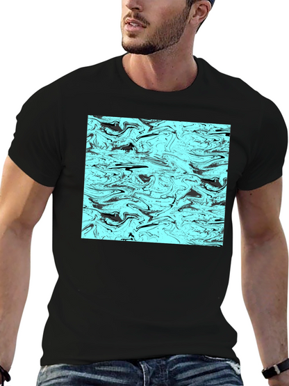 Abstract Swirl Graphic Tee - Mens Black T-Shirt