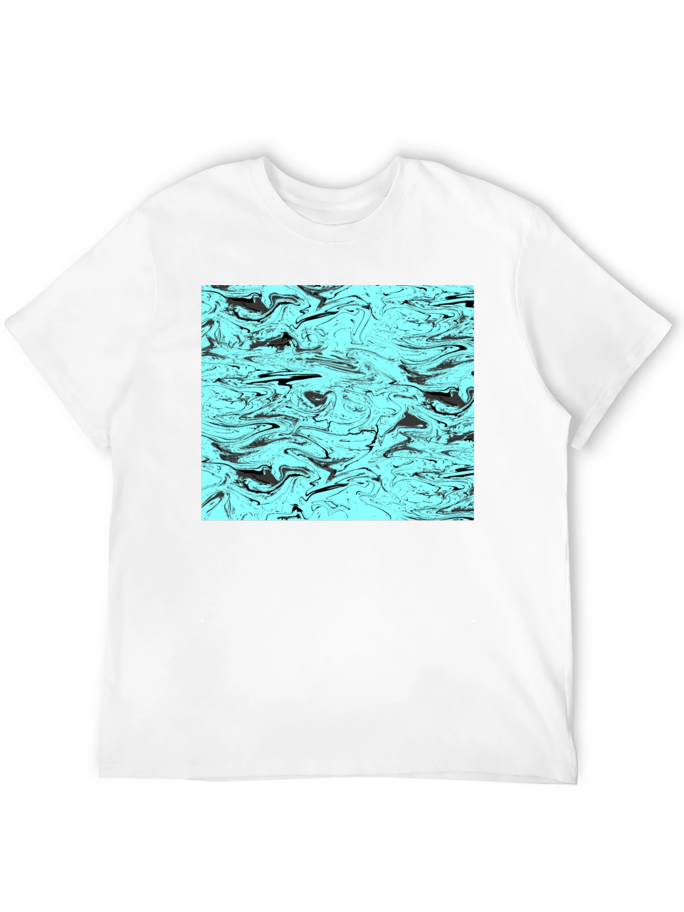 Abstract Swirl Graphic Tee - Mens Black T-Shirt