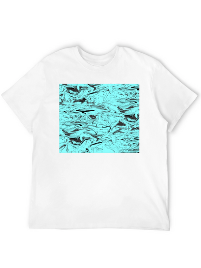 Abstract Swirl Graphic Tee - Mens Black T-Shirt