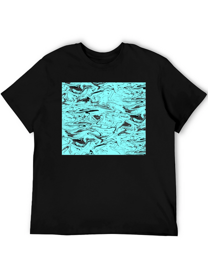 Abstract Swirl Graphic Tee - Mens Black T-Shirt