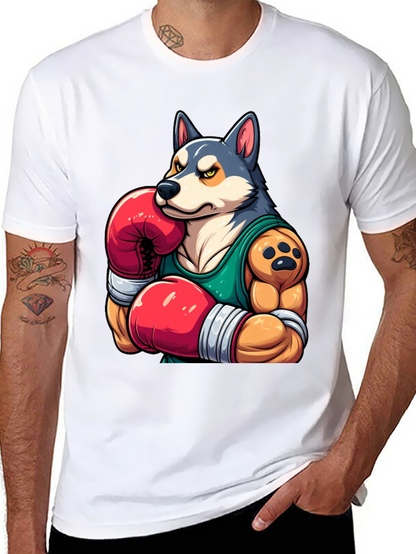 Boxer Dog Graphic Tee - Mens Black T-Shirt