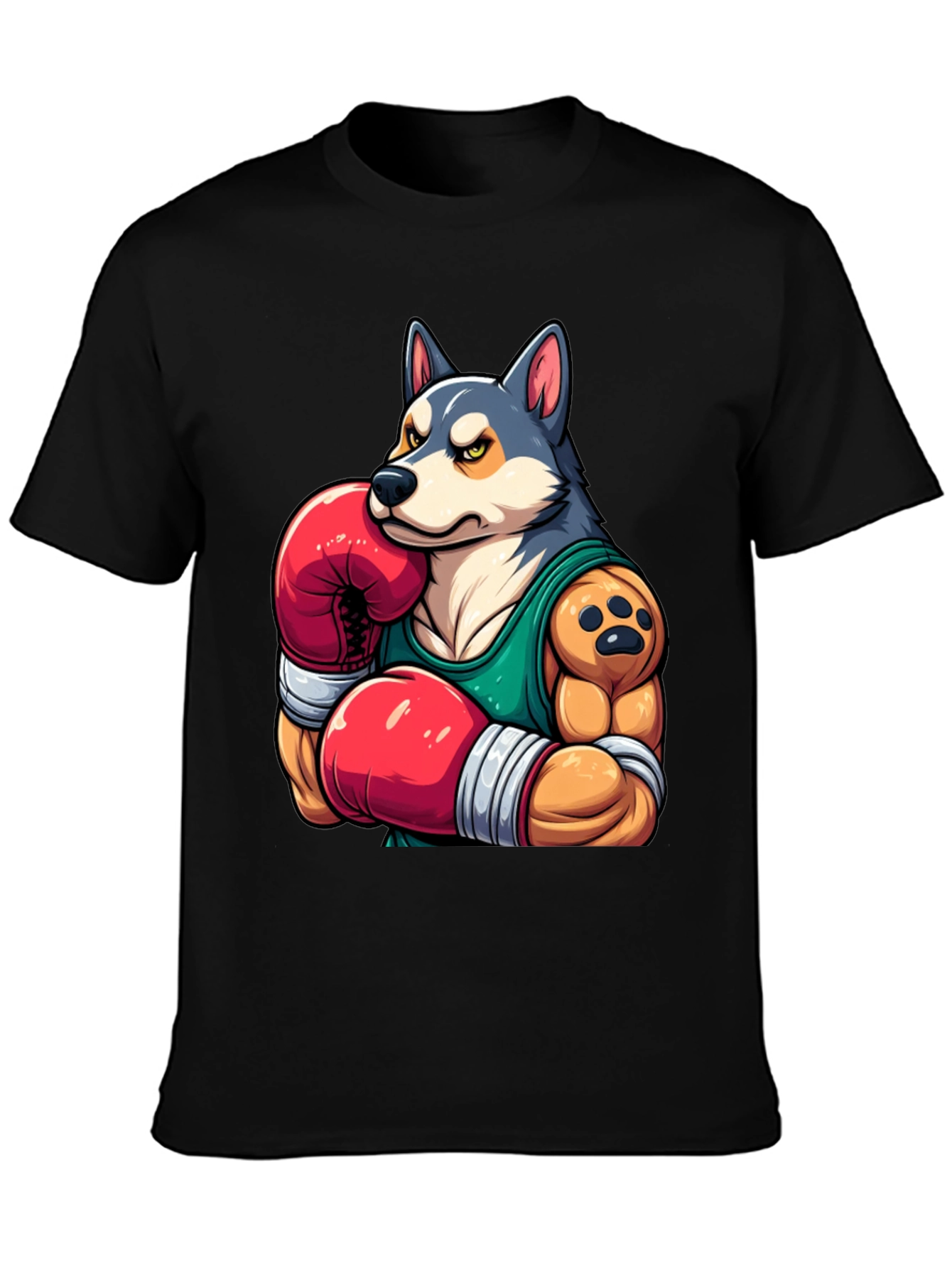 Boxer Dog Graphic Tee - Mens Black T-Shirt