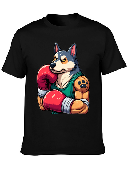 Boxer Dog Graphic Tee - Mens Black T-Shirt